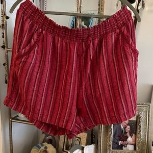 Briggs New York Red Textured Shorts linen blend. Size XXL